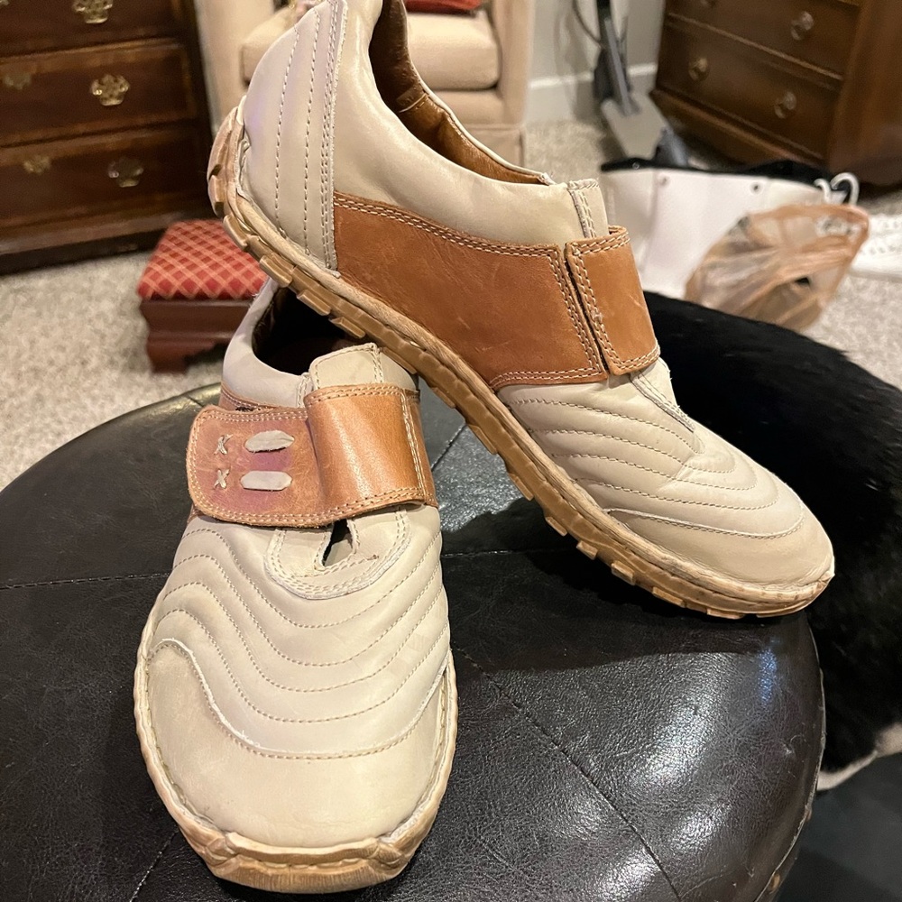 Josef Seibel Handcrafted/handmade Beige and Tan Leather Sneakers